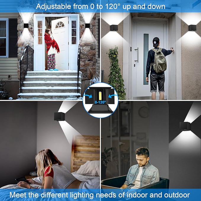 ledmo 20W High Power Modern Outdoor Wall Sconce Light Creative Adjustable Beam - Image 2