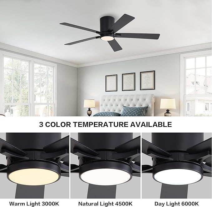 WINGBO 52" DC Flush Mount Ceiling Fan - Image 6