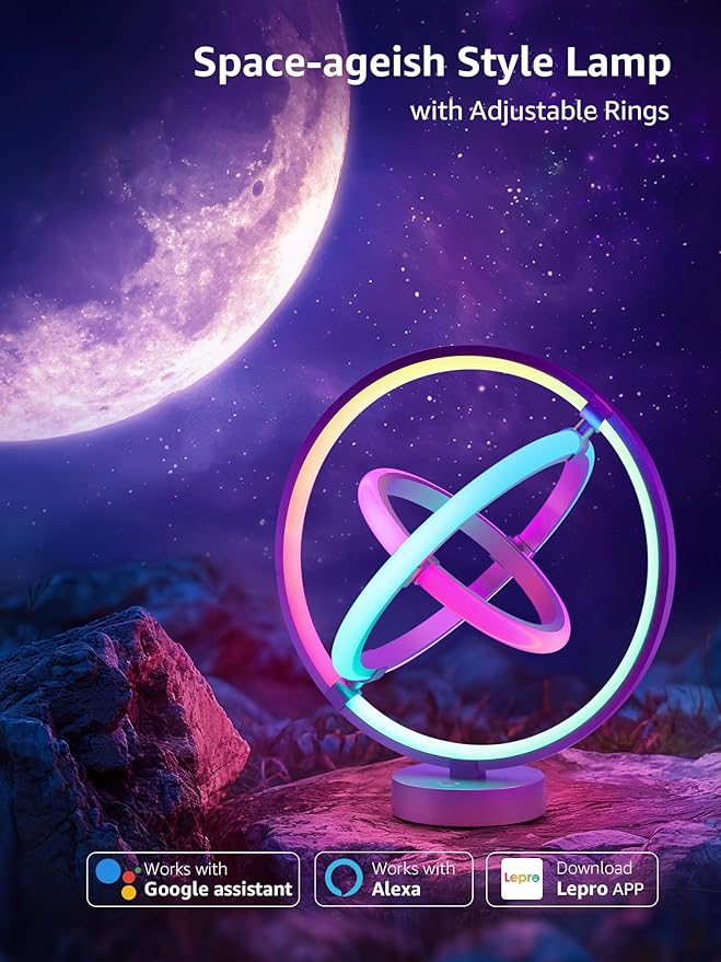 Lepro TB1 AI Smart Table Lamp, RGB+IC Addressable Color Changing Desk Light - Image 8