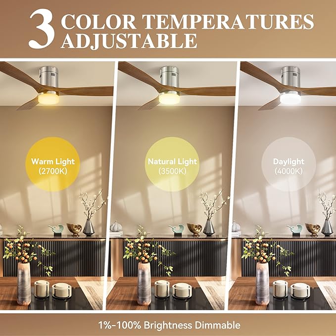 SMAAIR 52 Inch Flush Mount Ceiling Fan - Image 3