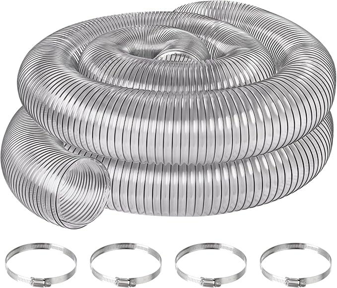 6" x 20' PVC Dust Collection Hose, 6 Inch Dust Collector Vacuum Hose by JIANBENKJ