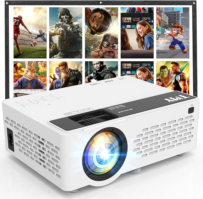 TMY 1080P Full HD Portable Mini Projector, Upgraded Bluetooth Movie Projector by TMY