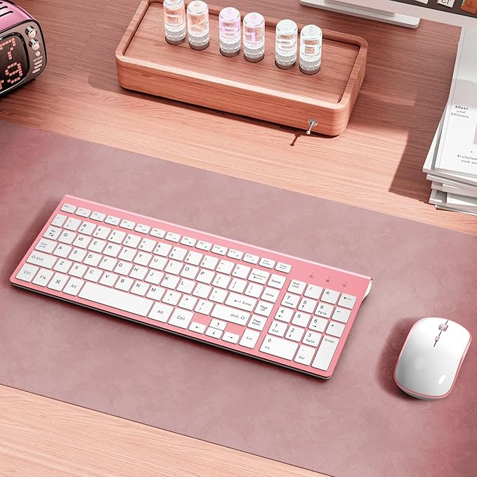 J JOYACCESS Wireless Keyboard Mouse Combo, Typewriter Keyboard Wireless - Image 7
