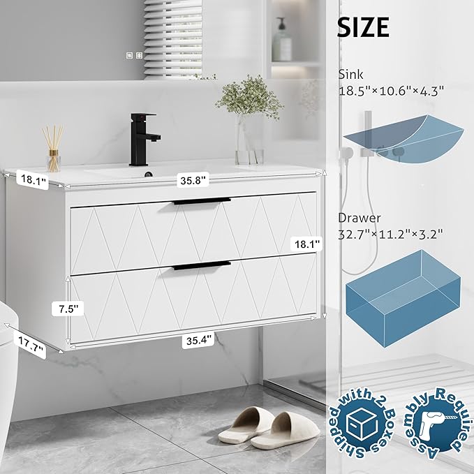 eclife 36" Bathroom Vanities Cabinet - Image 2