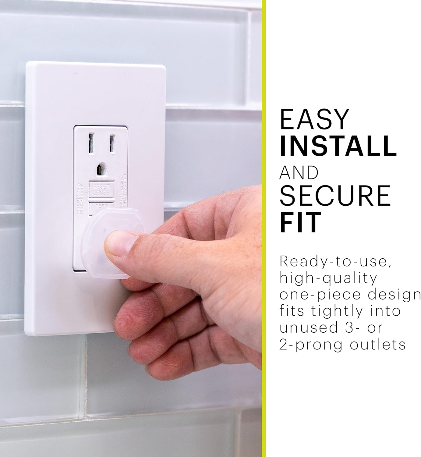 Power Gear Outlet Covers Baby Proofing Child Proof Plug Covers for Electrical Outlets Easy Install Outlet Plug-Covers UL Listed Shock Prevention Clear 54614,(Pack of 240)