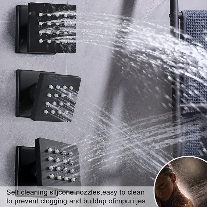 KATAIS Matte Black Shower System Digital Tempreature Display Thermostatic - Image 6
