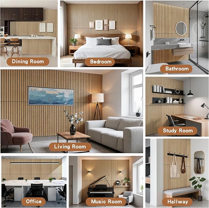 AUTORIFIC Wood Veneer Acoustic Panels, 4 Pack 47.2”x23.6” Sound Panels - Image 7