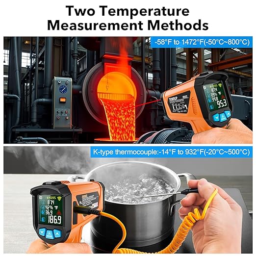 Infrared Thermometer Gun, TEMIRUP Digital Laser Temperature Gun, -58°F to 1472°F - Image 8