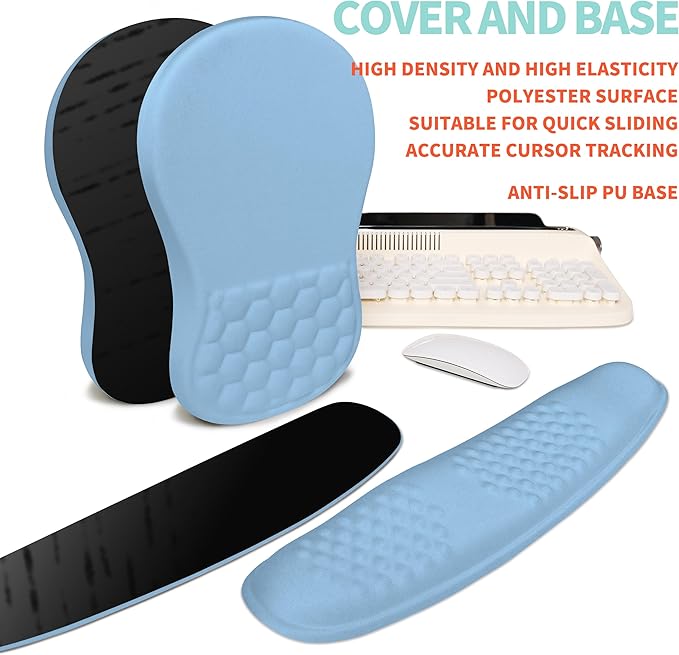 KUOSGM 2-in-1 Ergonomic Set, Wave Rise Keyboard Wrist Rest and Massage Bulge - Image 6
