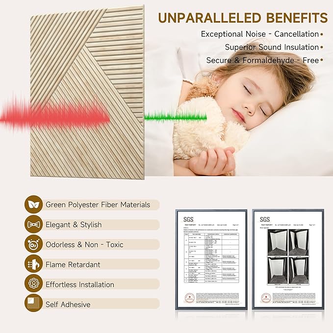 Autorific Acoustic Wall Panels, 6 Pack Total Size 72 x 48 Inches, Self-Adhesive - Image 3