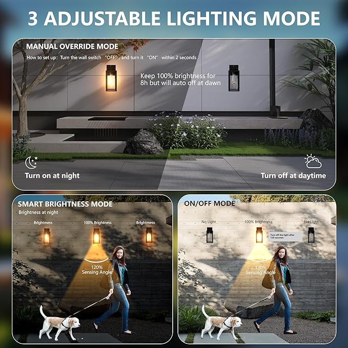 Kainozoic Motion Sensor Dawn to Dusk Outdoor Sensor Light Fixture Anti-Rust - Image 2