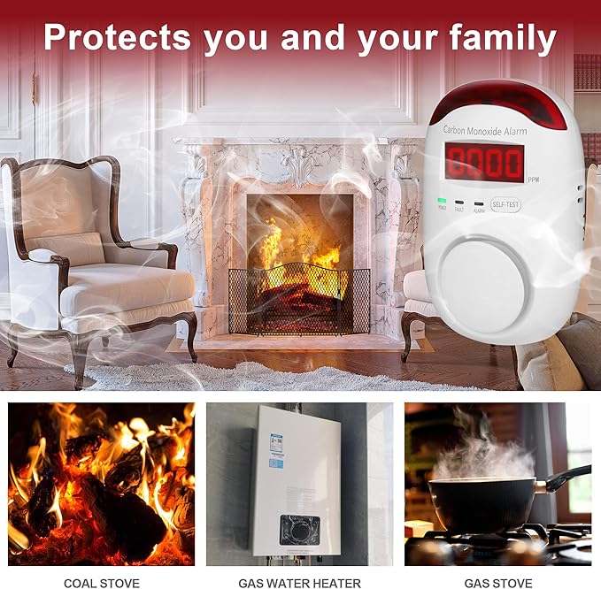 Plug-in Carbon Monoxide Detectors, Koabbit CO Level Monitoring Alarm - Image 7