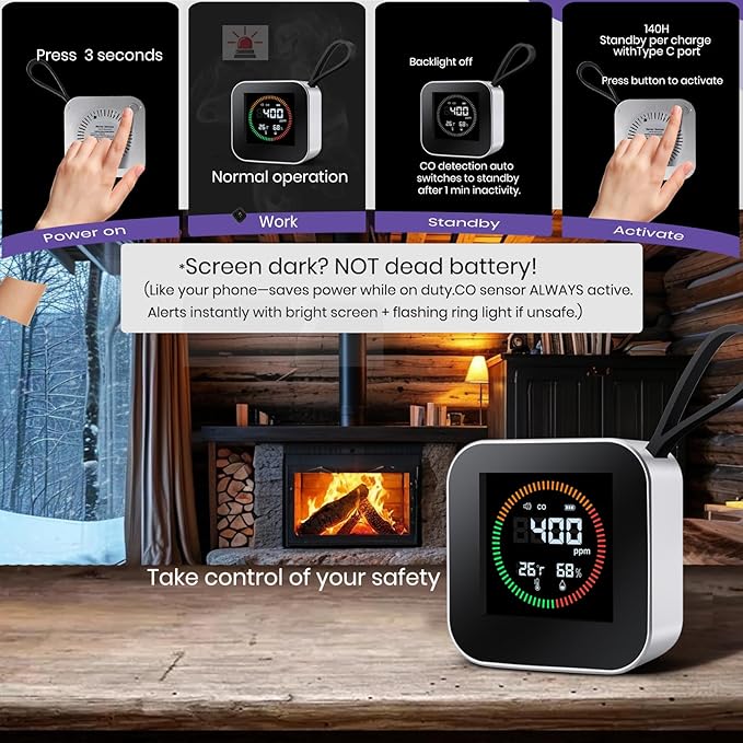 NEXUS SENSUS 3-in-1 Portable Carbon Monoxide Detector - Image 3