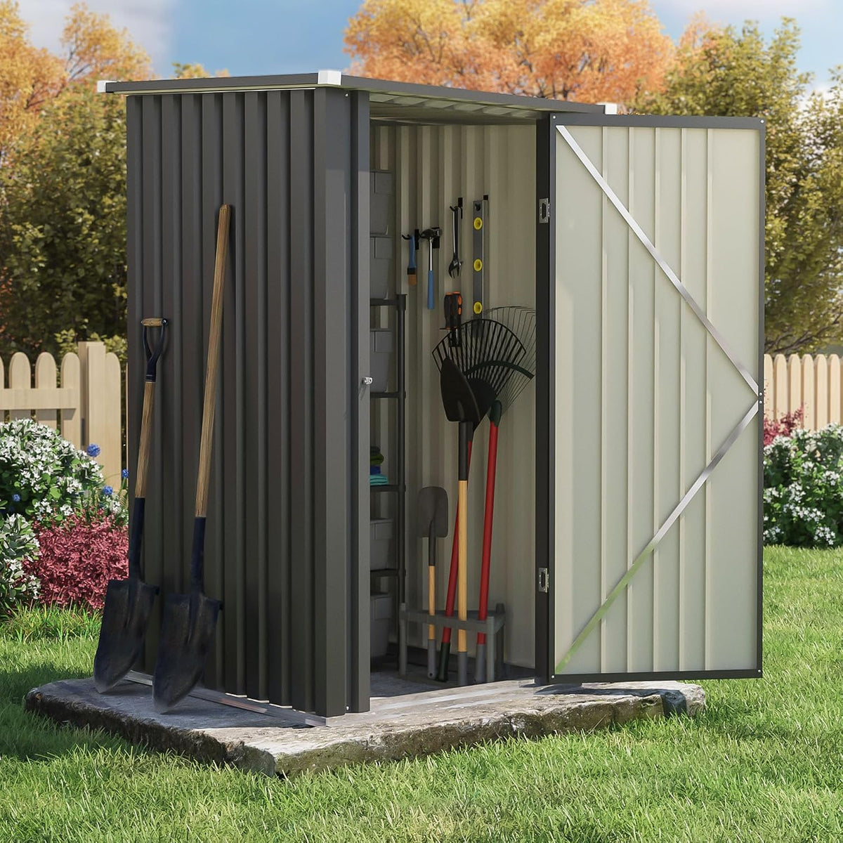 patiowell 3x3 ft storage shed, small metal shed, main product view