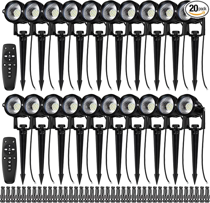 Motrackcao 20 Pack 12W Dimmable LED Landscape Lights, IP67 Waterproof Landscape by MOTRACKCAO