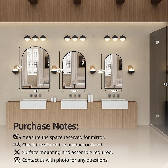 Arched Medicine Cabinet with Mirror, Vanity Mirror with Storage, Wall Mounted - Image 7