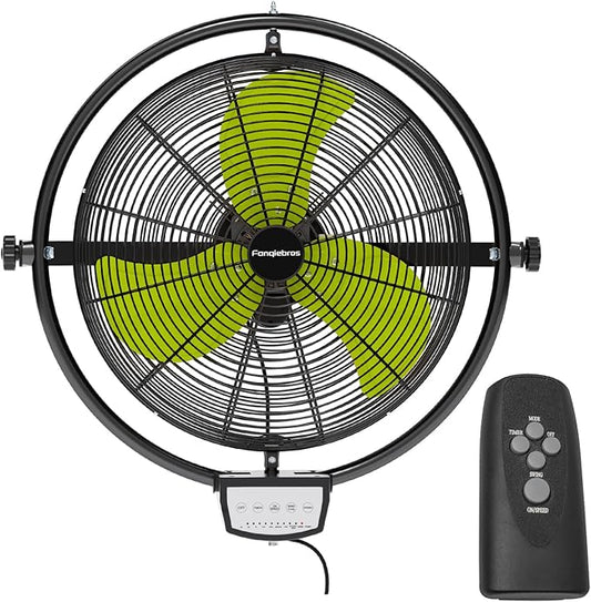 20 IN 5500 CFM Remote Control Wall Mount Fan, 3 Speed High Velocity Wall Fan by Fanqiebros