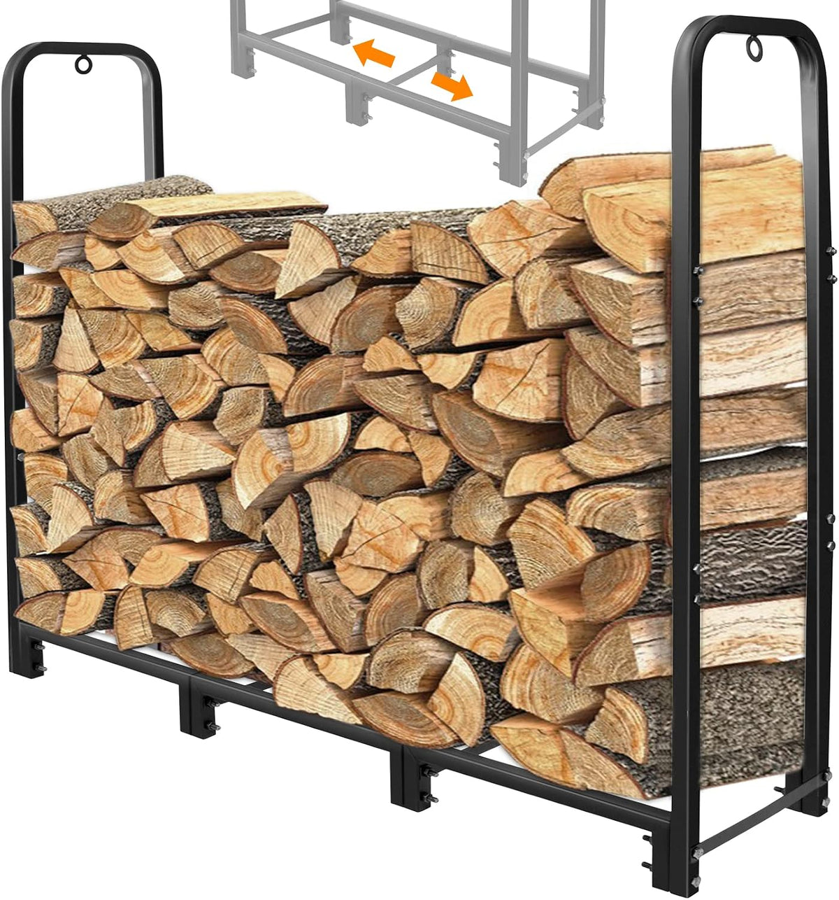 connoo 4ft firewood rack stand heavy duty firewood, main product view
