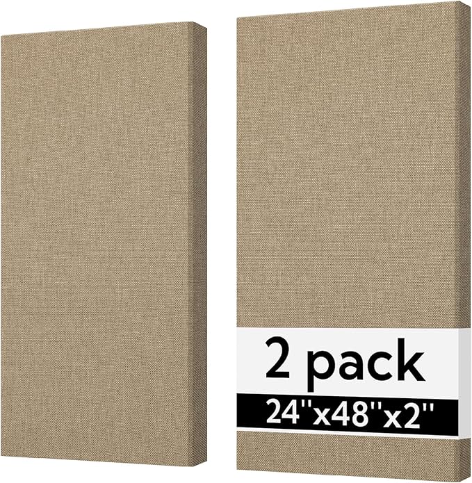 Olanglab Sound Absorbing Acoustic Wall Panels 2 Pack, Large Fabric Wrapped by Olanglab