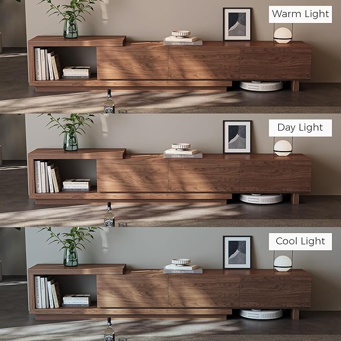 Etelifrank Extendable TV Stand for 65-100 Inches TVs – Walnut Entertainment - Image 9