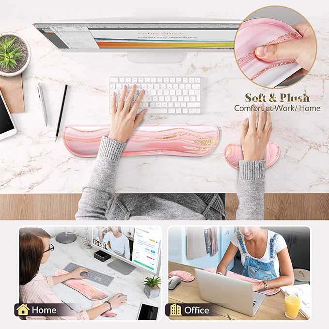 Gimars Upgrade Enlarge Gel Memory Foam Set Keyboard Wrist Rest Pad, Comfortable - Image 7