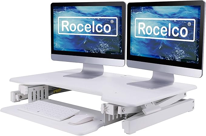 Rocelco 32" Height Adjustable Standing Desk Converter BUNDLE - Image 7