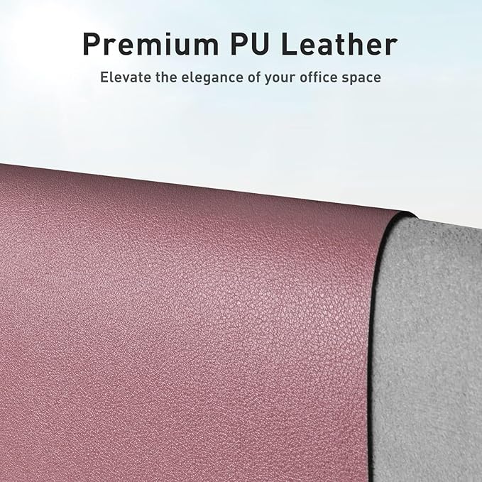 Aothia Leather Desk Pad Protector, Mouse Pad, Office Desk Mat, Non-Slip PU - Image 2