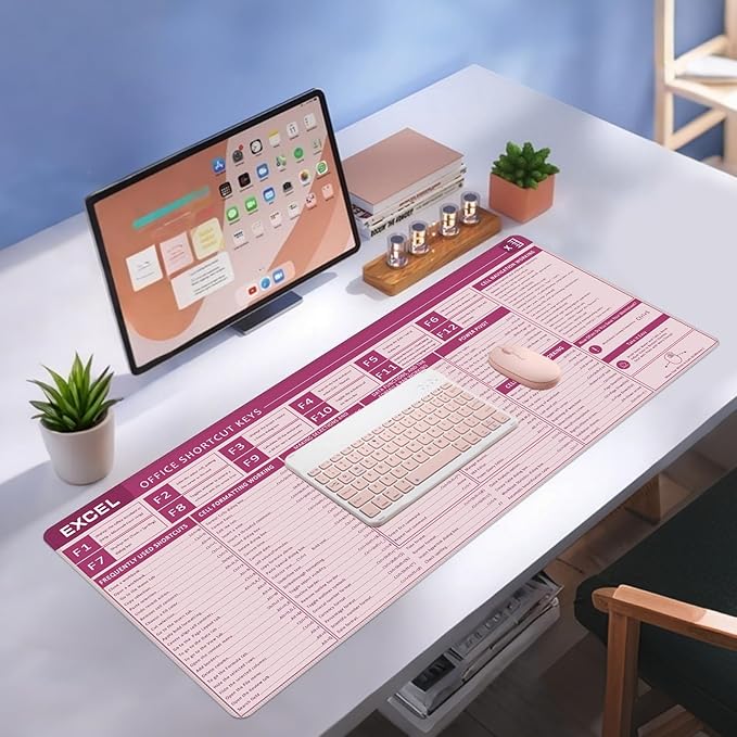 Baziabbo Office Desk Mat, Excel Cheat Sheet Keyboard Mat, Excel Shortcut Desk - Image 6