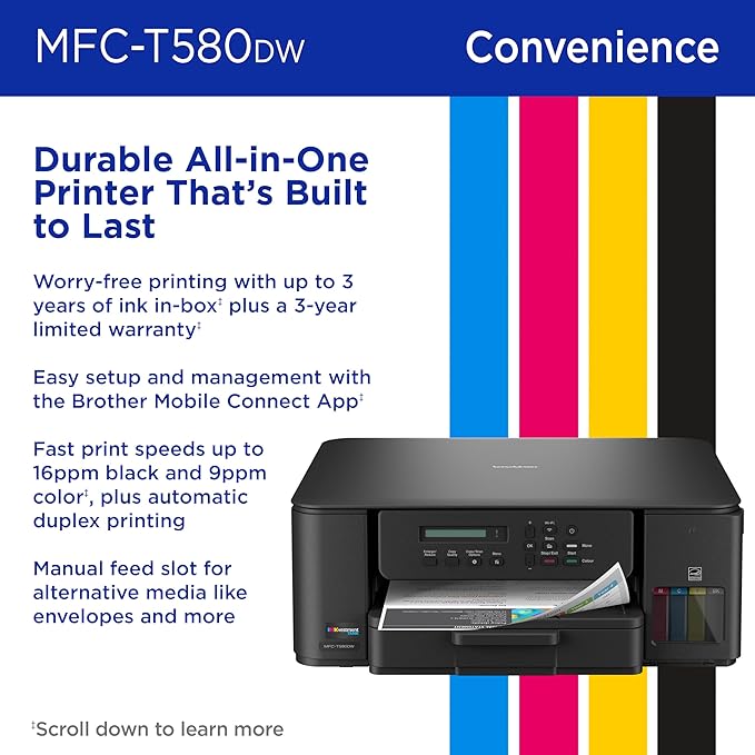 Brother INKvestment Tank 580 Wireless Color Inkjet All-in-One Printer | - Image 5