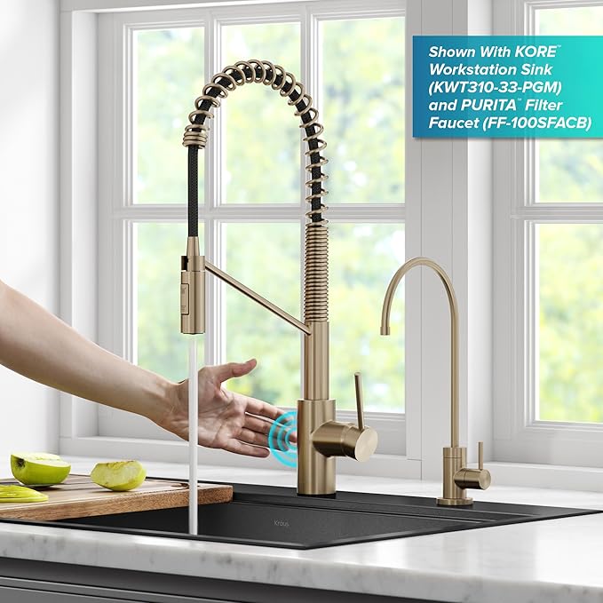 KRAUS Oletto Touchless Sensor Commercial Pull-Down Single Handle Kitchen Faucet - Image 3