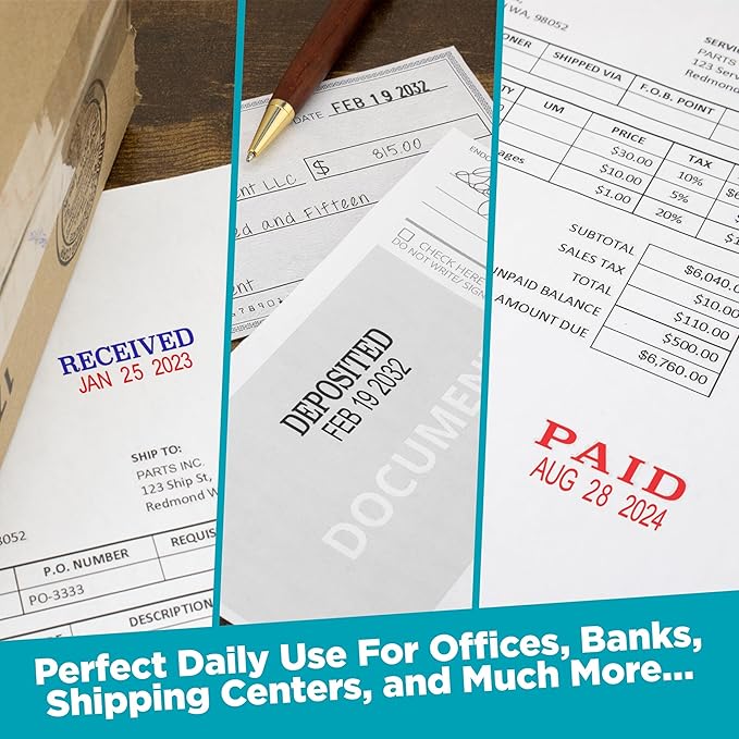 MaxMark Self-Inking Rubber Date Office Stamp - Image 6