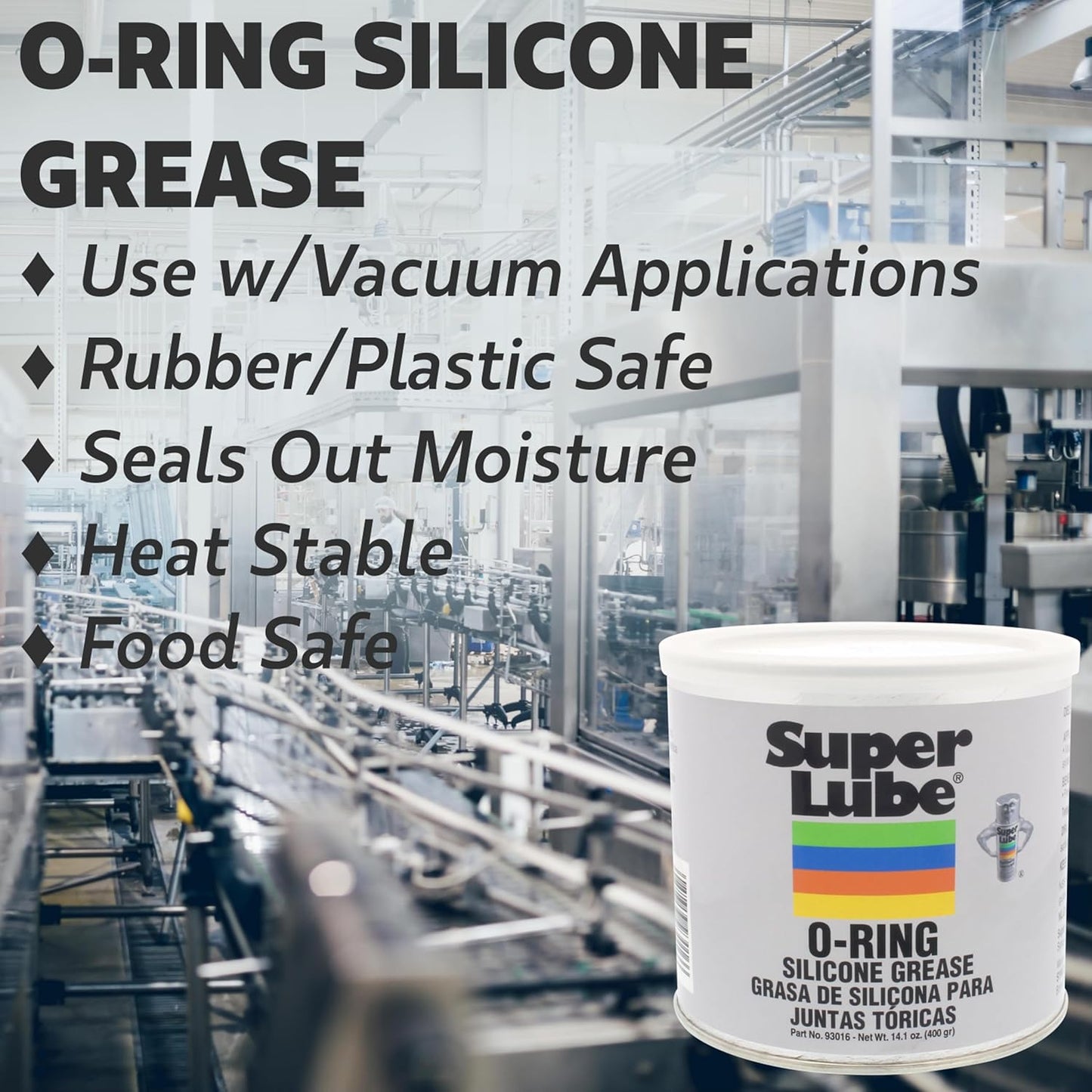 Super Lube Silicone O-Ring Grease Non-Curing Compound (Translucent White, 3oz Tube) | NSF Certified Food Grade & Clean | Heat Stable
