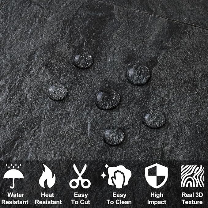 AULIGET 200 Pieces Black Slate Peel and Stick Backsplash Wall Tiles, Laundry - Image 3
