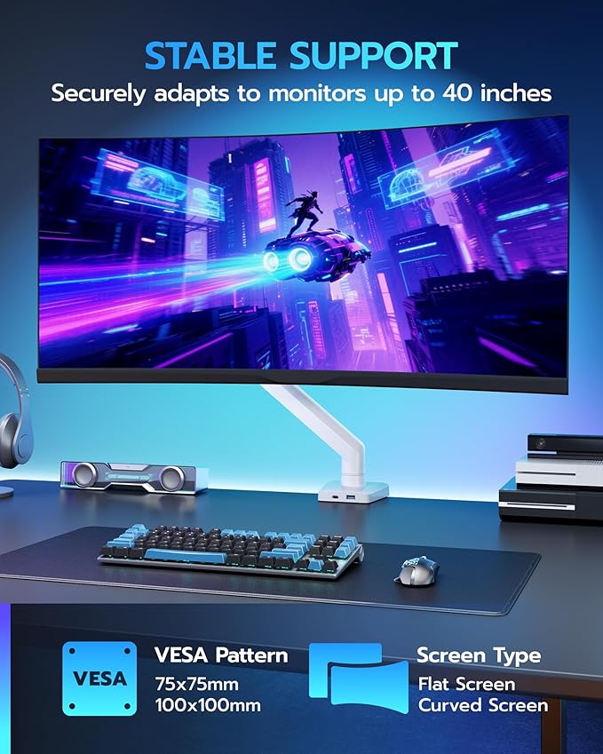 ARES WING Heavy Duty Single Monitor Arm - Image 5