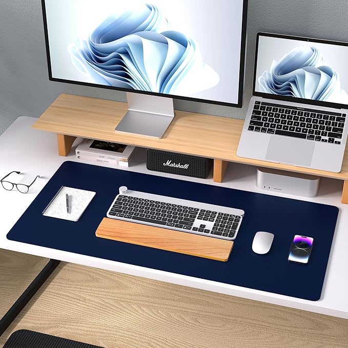 Aothia Leather Desk Pad Protector, Mouse Pad, Office Desk Mat, Non-Slip PU - Image 9