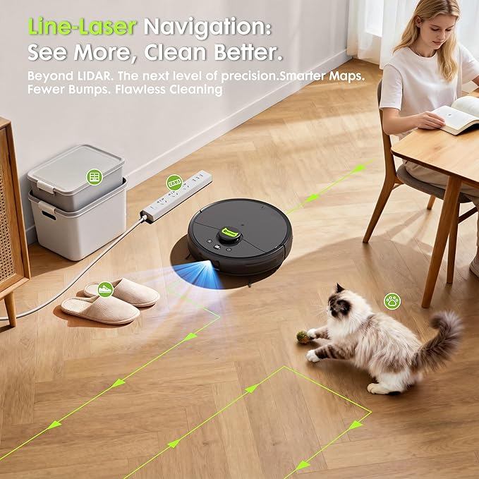 Robot Vacuum and Mop, Pet Hair Tangle-Free Cutter Technology, Max 10, 000Pa - Image 7