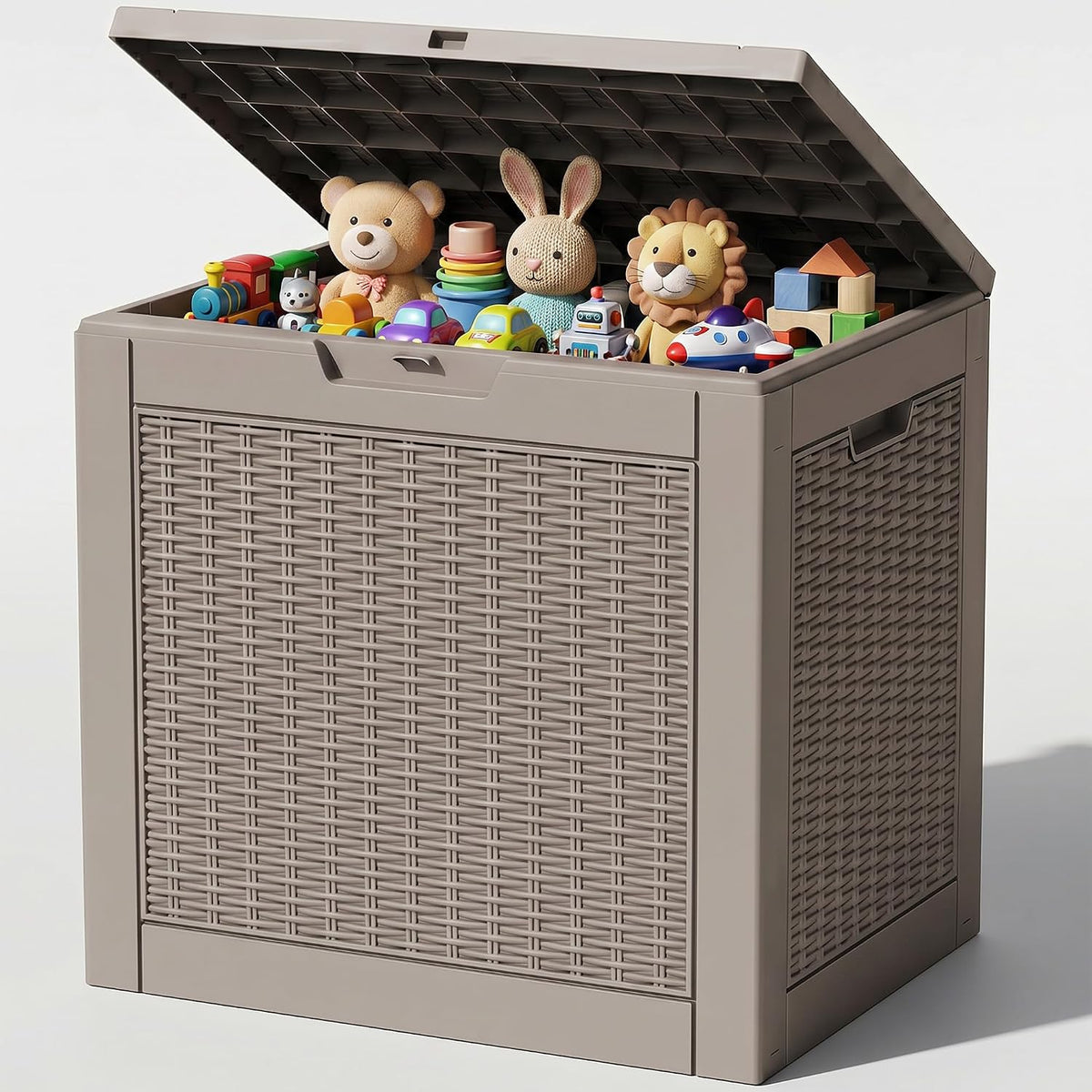 outdoor storage box, 42 gallon waterproof resin patio, main product view