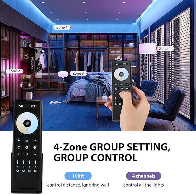 XXK RC02RFB RF Remoter, 4-Zone 2.4G Handheld RF Remote Control Compatible - Image 3