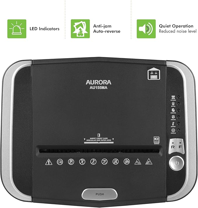 Aurora Professional Grade 150-Sheet Auto Feed Micro-Cut Paper and Credit Card - Image 6