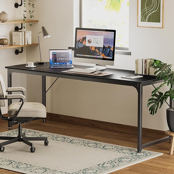 Huuger Computer Desk, 80 Inch Office Desk, Gaming Desk - Image 7