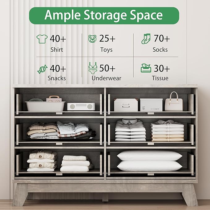 Xixini Fluted Dresser for Bedroom - Image 3
