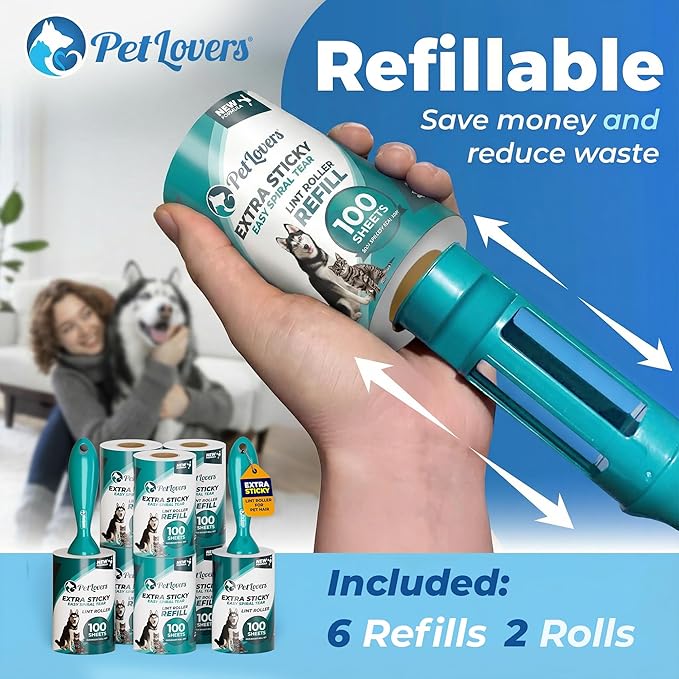 PetLovers Extra Sticky Lint Roller Ultimate Value Set 800 Sheets - Image 5