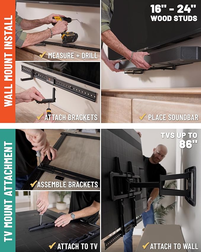 ECHOGEAR XL Soundbar Mount for Speakers up to 20lbs – Attaches to TVs up to 86” - Image 8
