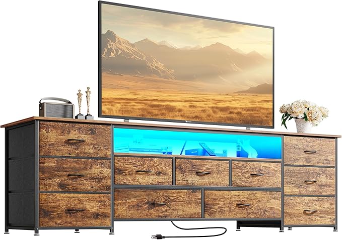 Huuger 70 Inch TV Stand for 75, 80 Inch TV, 11 Drawer Long Dresser by Huuger