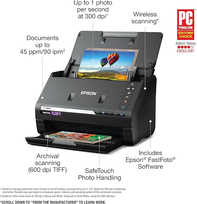 Epson FastFoto FF-680W Wireless High-Speed Photo and Document Scanning System - Image 4