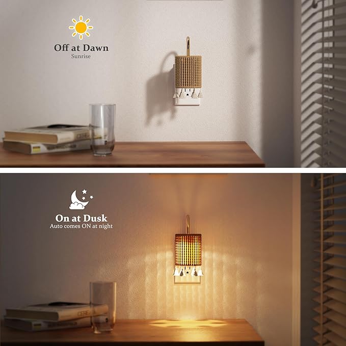 JandCase Night Lights Plug into Wall, Boho Night Light Dusk to Dawn Light Sensor - Image 3