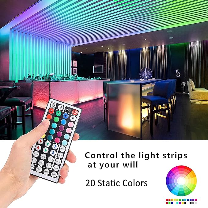 44 Key RGB LED Strip Light Remote Controller, IR Remote Controller Replacement - Image 2