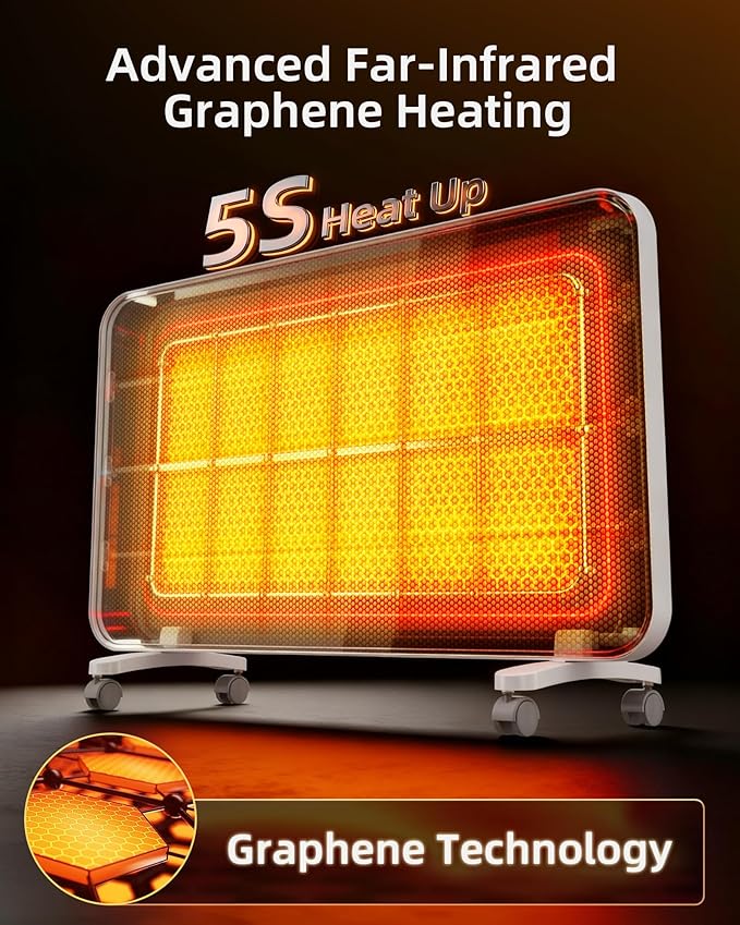 YEW Space Heaters for Lagre Room, Convection Infrared Electric Heater - Image 9