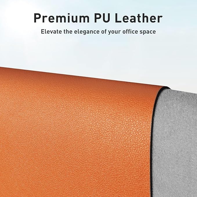 Aothia Leather Desk Pad Protector, Mouse Pad, Office Desk Mat, Non-Slip PU - Image 2