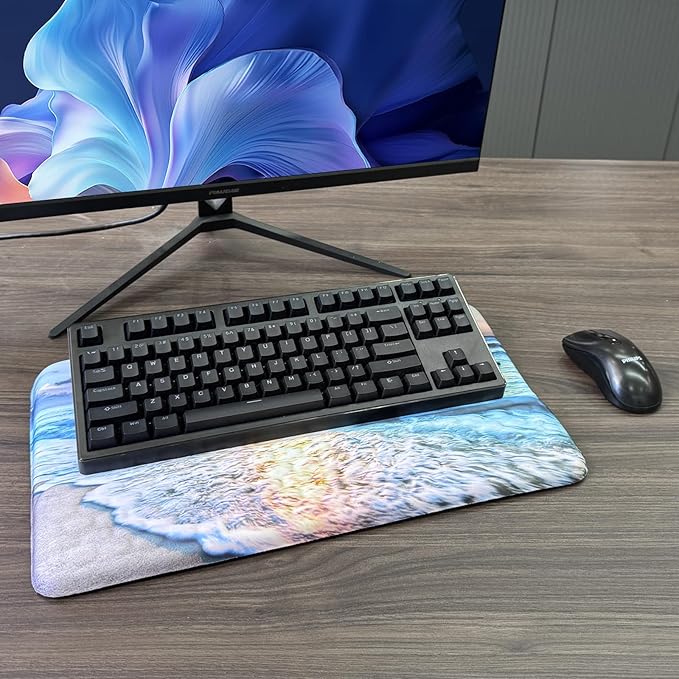 Computer Keyboard Stand with Wrist Rest, Ergonomic Tilted Keyboard Holder - Image 7